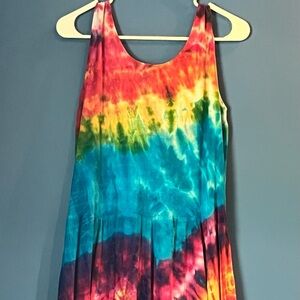 The Pyramid Collection Tie Dye Maxi Dress Large 100% Cotton Modest